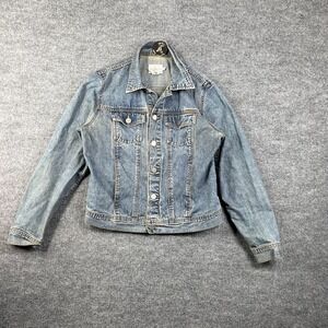 Calvin Klein Jeans Trucker Jacket Womens Medium Denim Pockets Button Classic Y2K